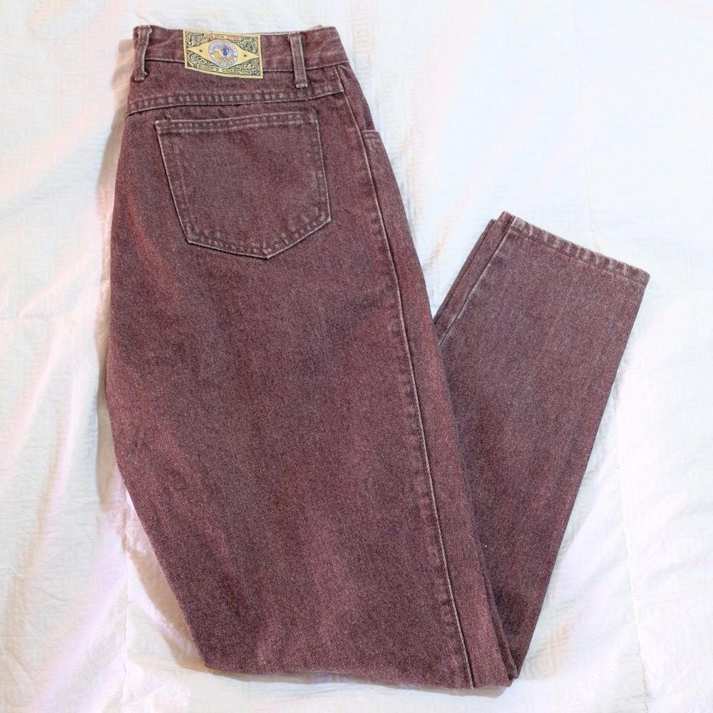 Golden Star Made in USA RARE  Maroon Vintage Women's High Rise Jeans Size 17/18